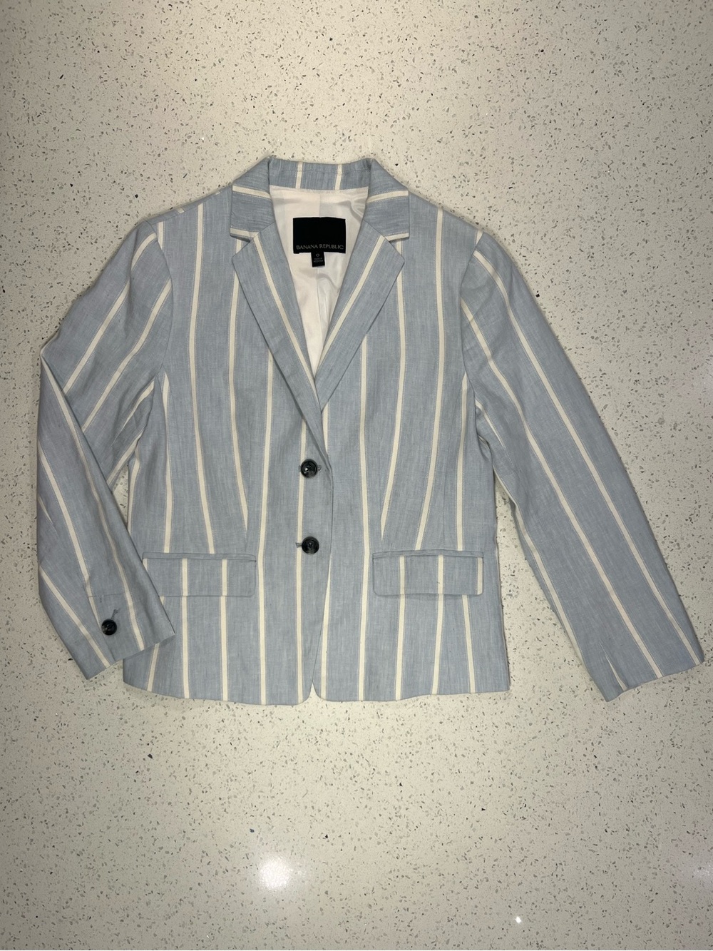 Banana Republic Linen Blend Striped Blazer